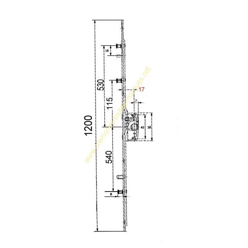 Crémone ROTO 2731 - 2731/1200